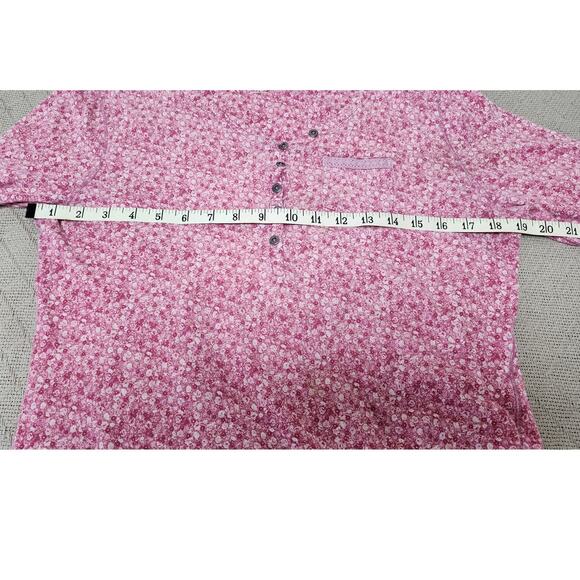 Ruff Hewn Floral Henley Long Sleeve Shirt Women's Small Casual Blend Cotton Top - Picture 6 of 8